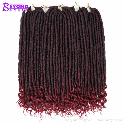 salon packaging Faux Locs Curly Crochet Braiding Hair 14 18 Inch Goddess Faux Locks Hair Synthetic Crochet Braids Hair Extension